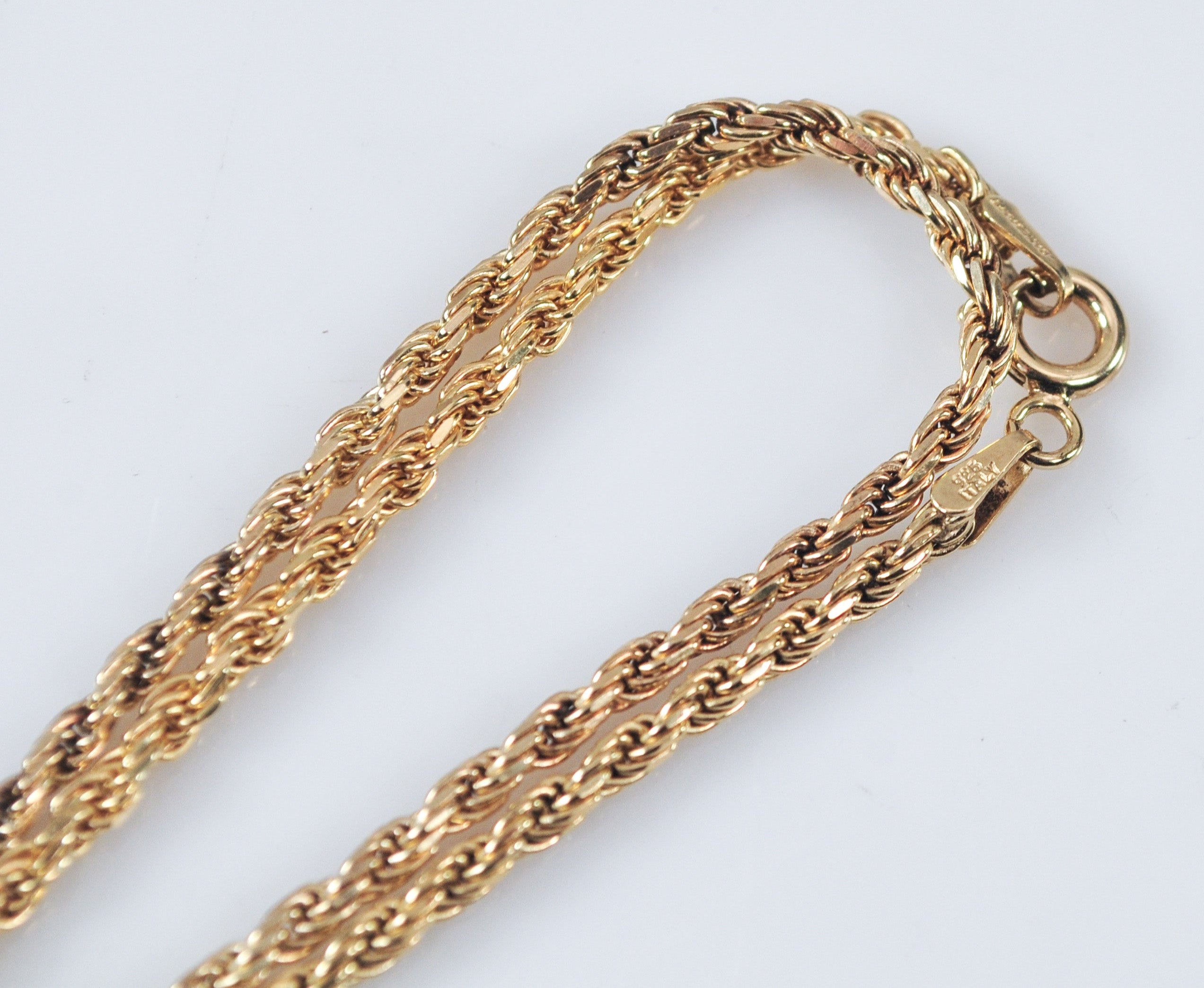 30 Inch Rope Chain Gold 30 Inch Danecraft Gold over Sterling 925 Rope Chain Necklace – Silver ...