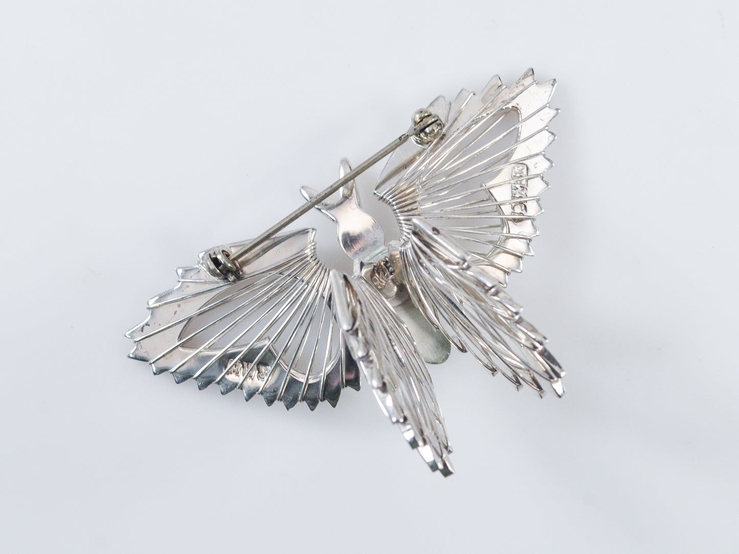 Signed 925 Sterling Silver Butterfly Brooch