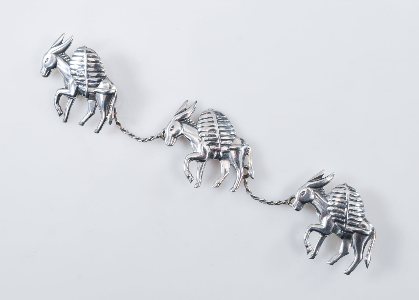 Los Costillo Sterling Silver Donkey Brooch