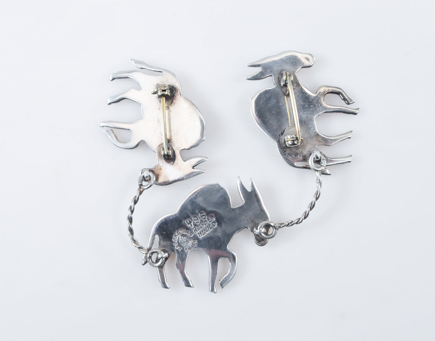 Los Costillo Sterling Silver Donkey Brooch