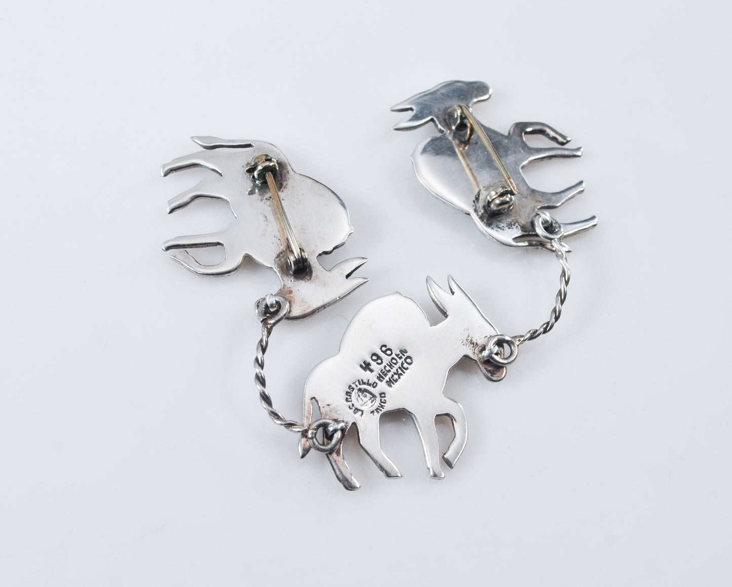 Los Costillo Sterling Silver Donkey Brooch