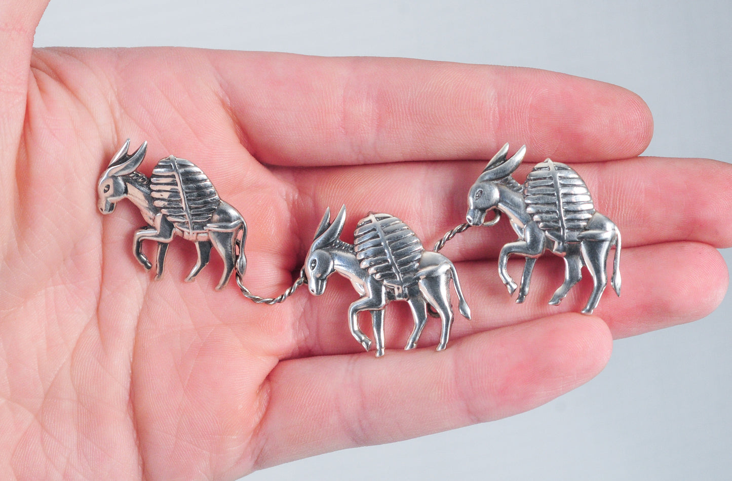 Los Costillo Sterling Silver Donkey Brooch