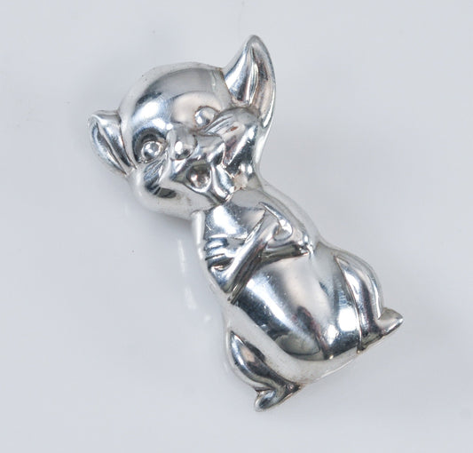 Sterling Silver Cute Mouse Brooch