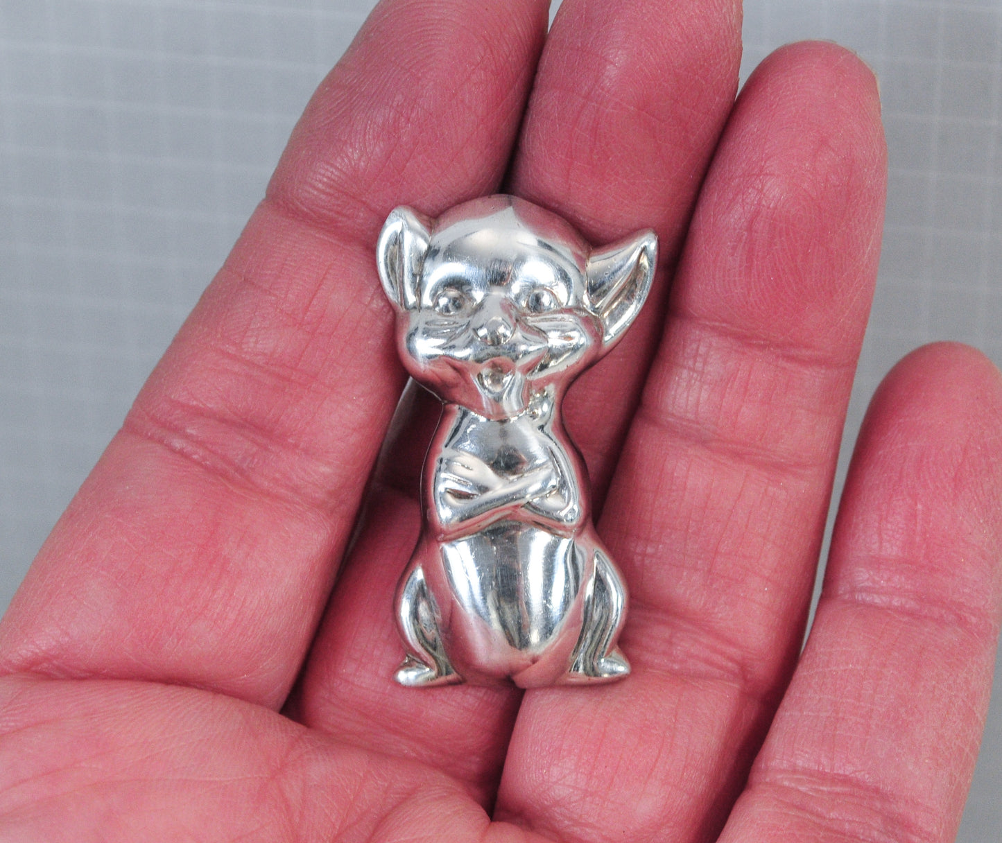 Sterling Silver Cute Mouse Brooch