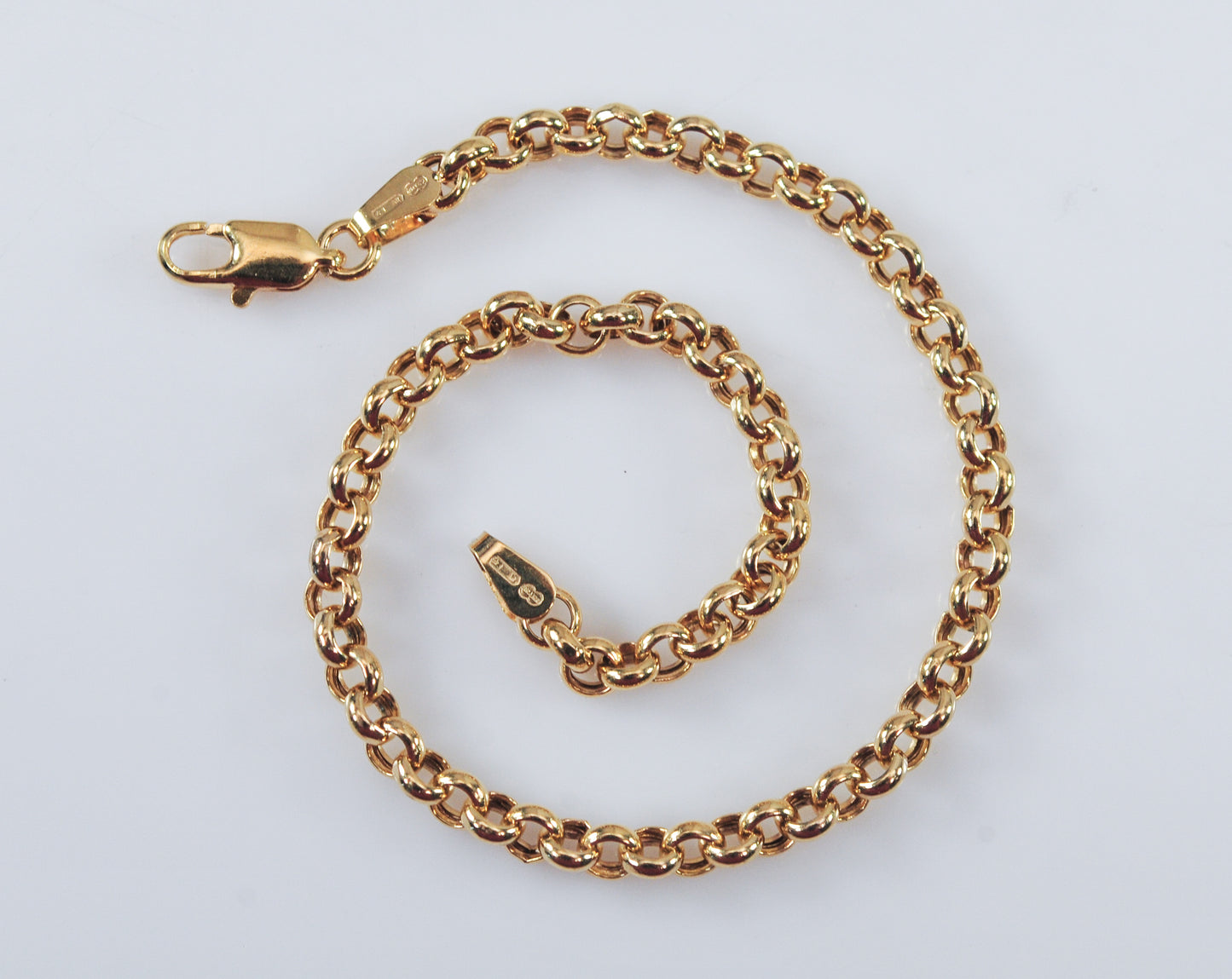Italy 14K Gold 3.5mm Rolo Link Bracelet