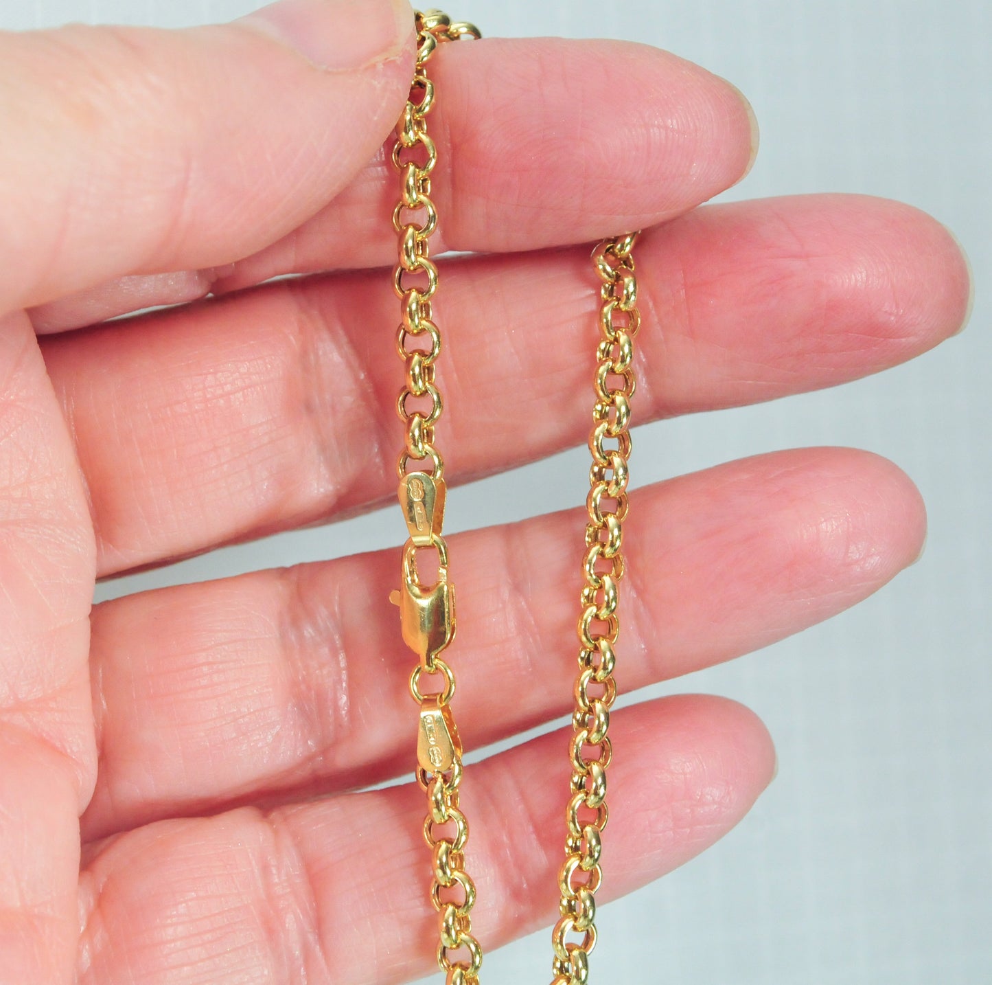 Italy 14K Gold 3.5mm Rolo Link Bracelet