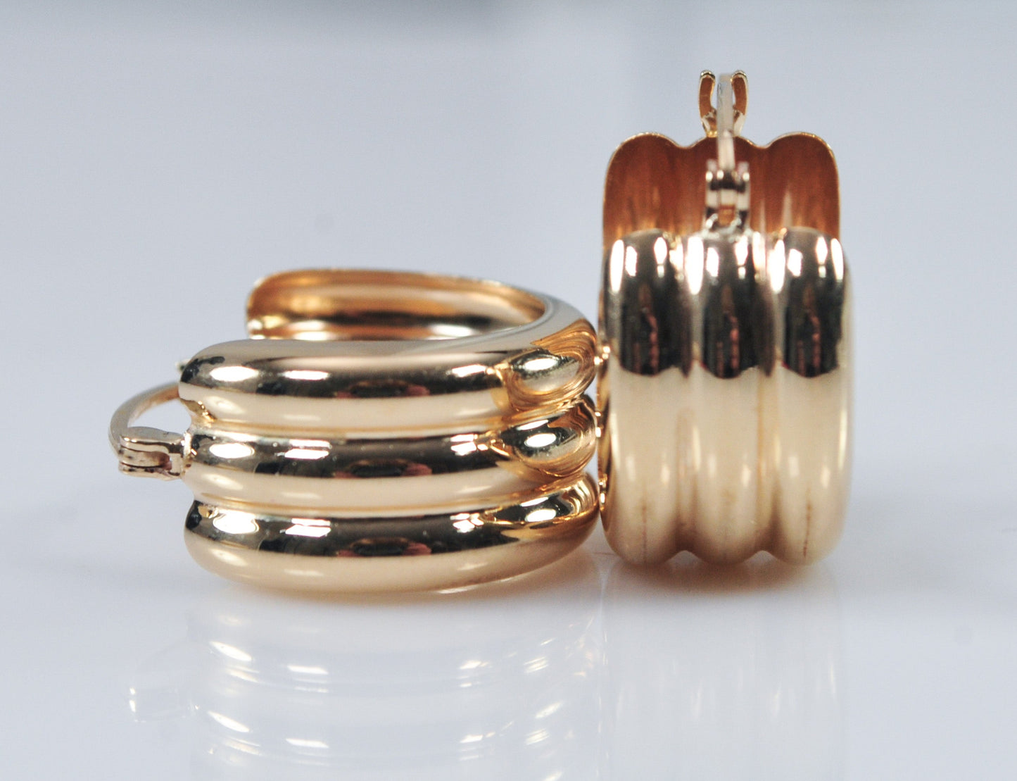 Designer 14K Gold Hoop Earrings