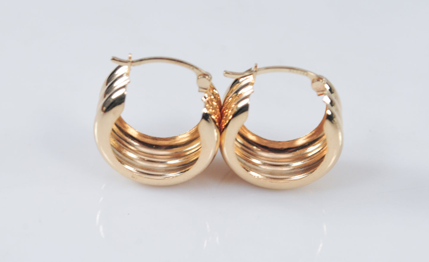 Designer 14K Gold Hoop Earrings