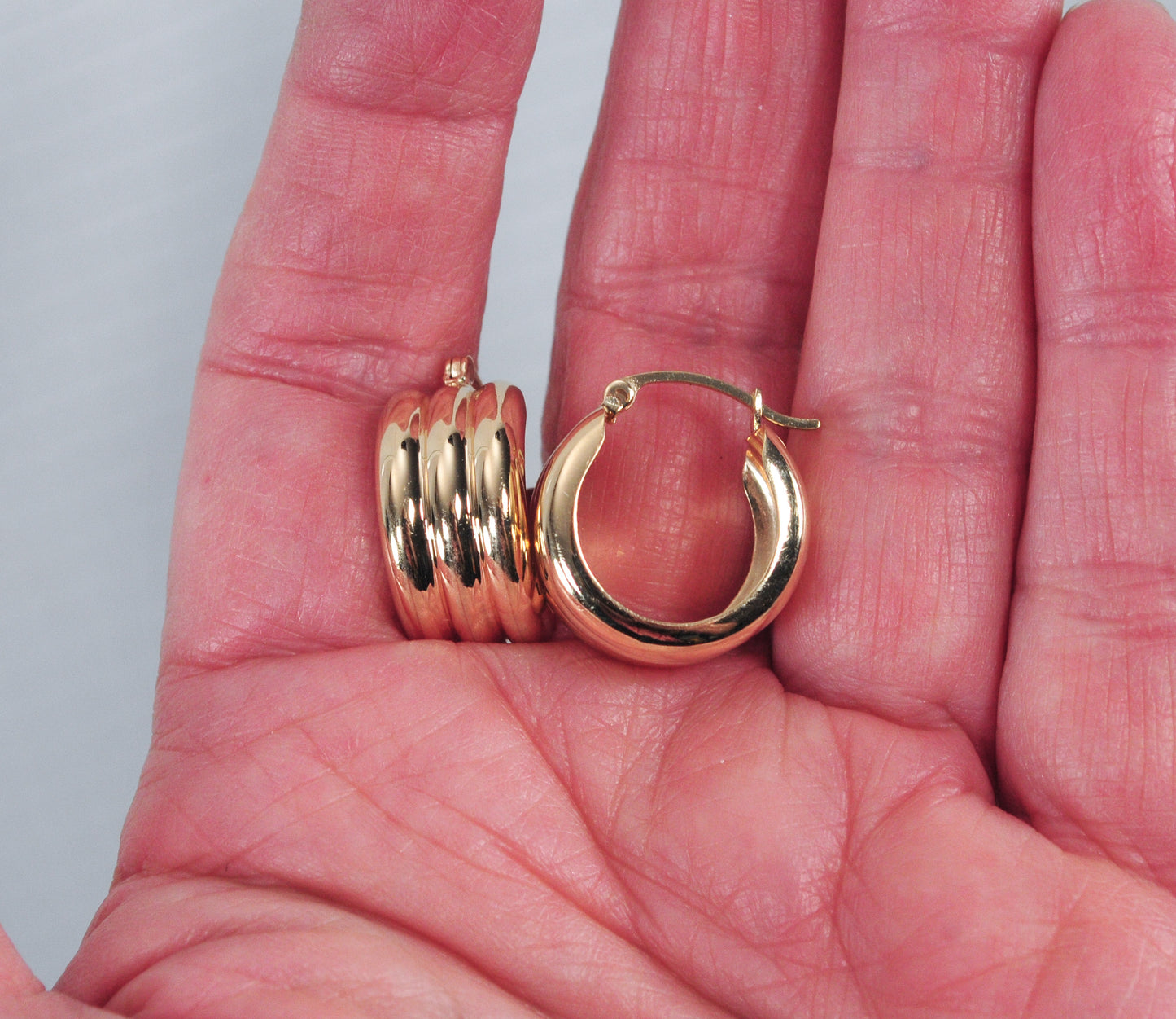 Designer 14K Gold Hoop Earrings