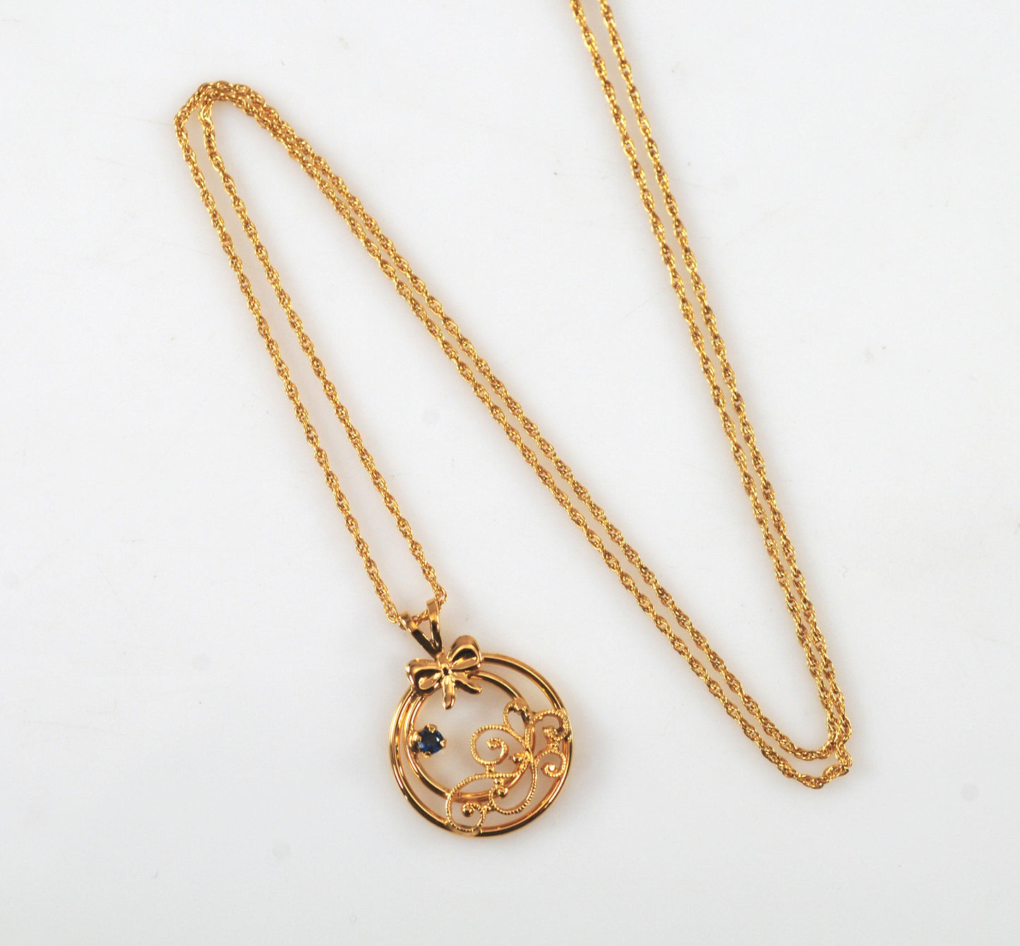 Vintage Gold Filled Sapphire Necklace
