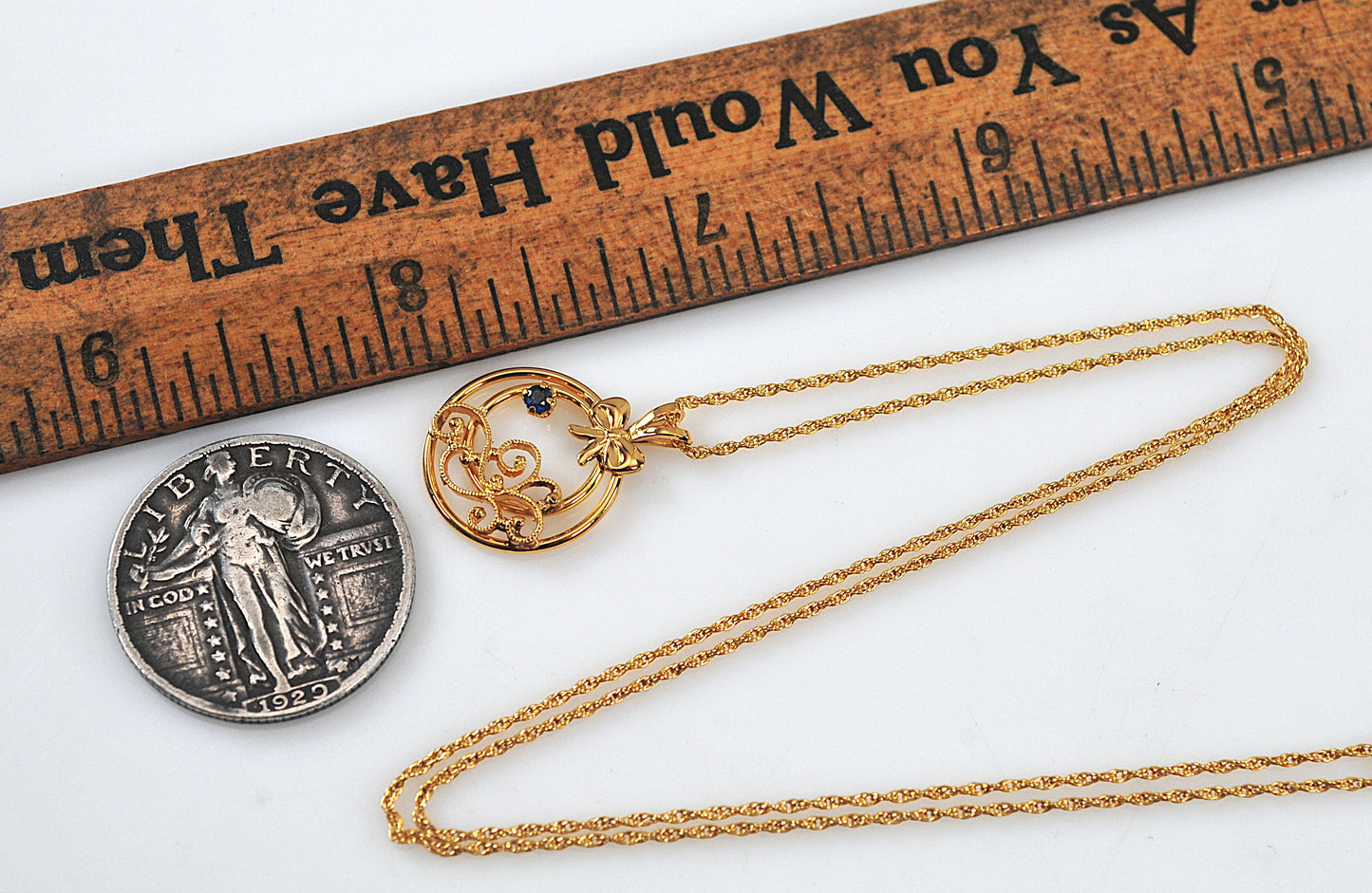 Vintage Gold Filled Sapphire Necklace