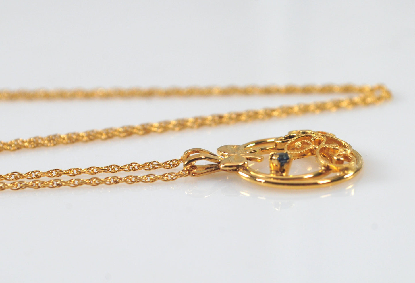 Vintage Gold Filled Sapphire Necklace