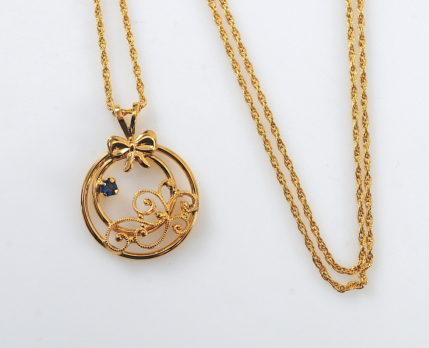 Vintage Gold Filled Sapphire Necklace