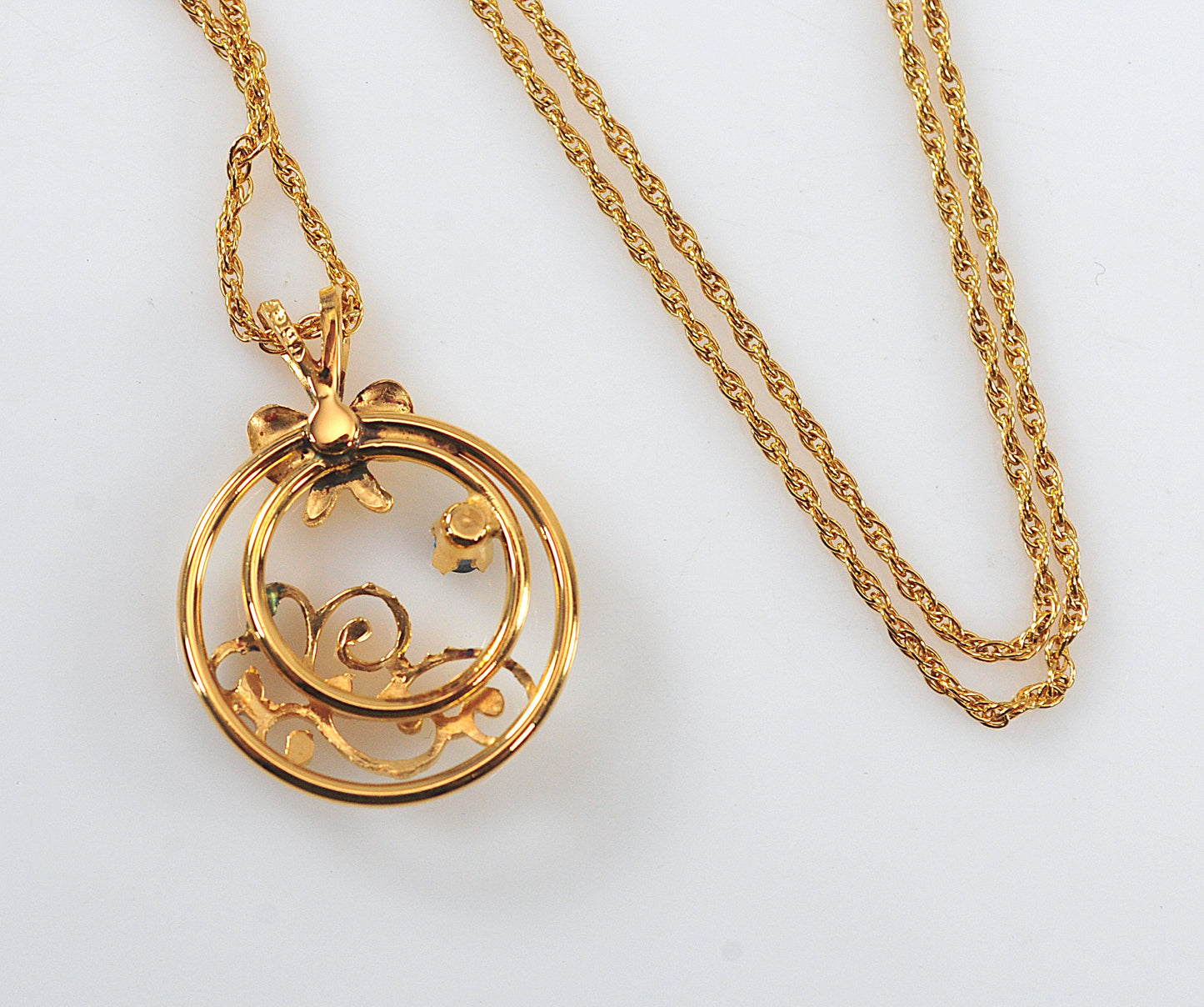 Vintage Gold Filled Sapphire Necklace
