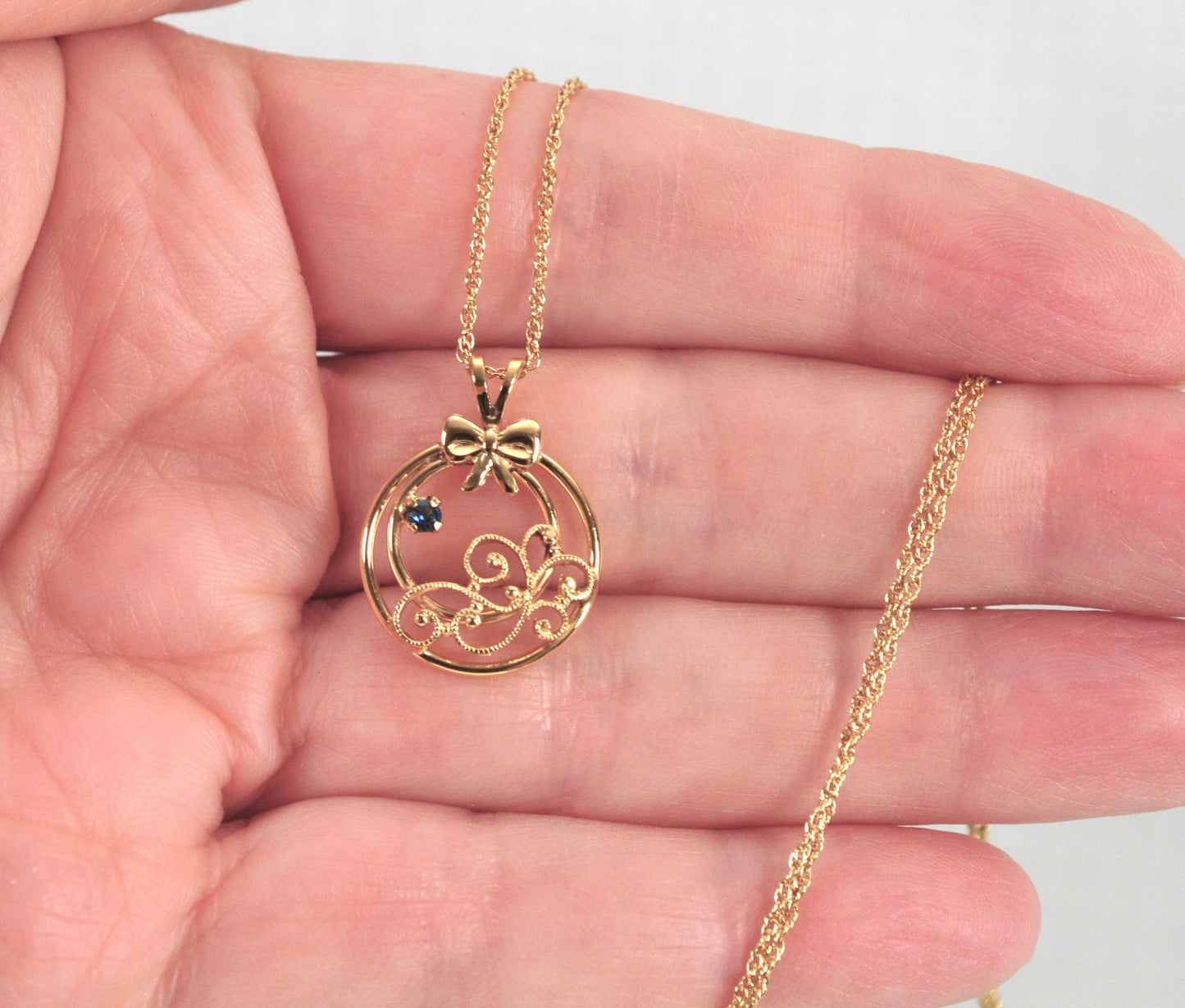 Vintage Gold Filled Sapphire Necklace