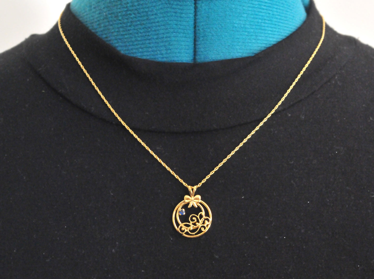 Vintage Gold Filled Sapphire Necklace