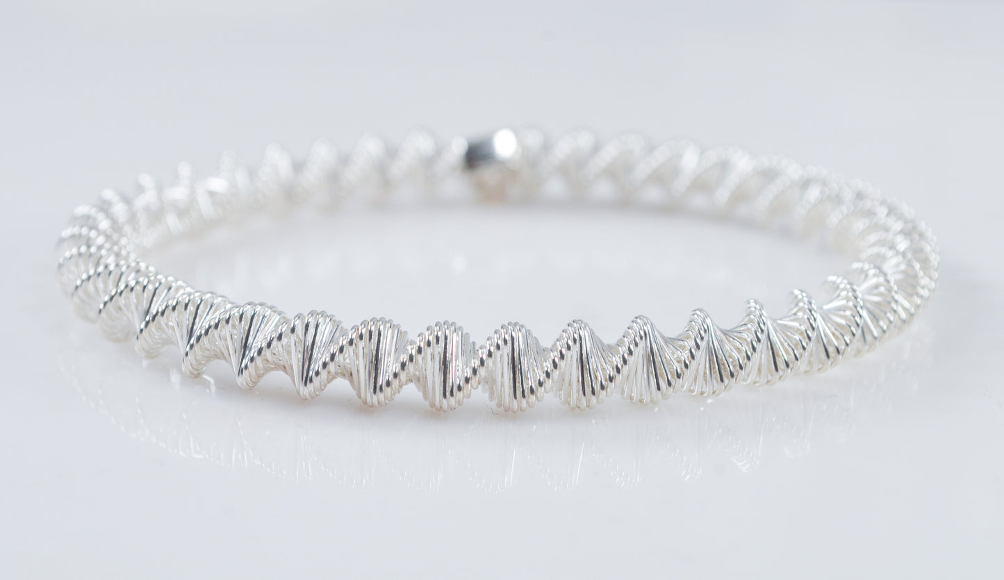 Designer Sterling Silver Expandable Spiral Bracelet