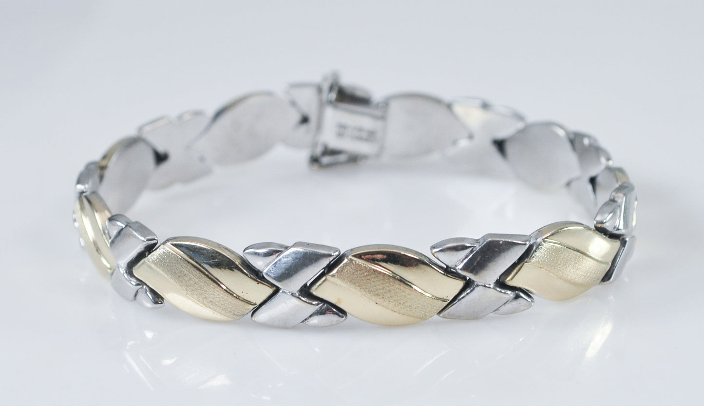 As is - AU Turkey 925 Sterling Silver and Gold Filled Hugs and Kisses Bracelet