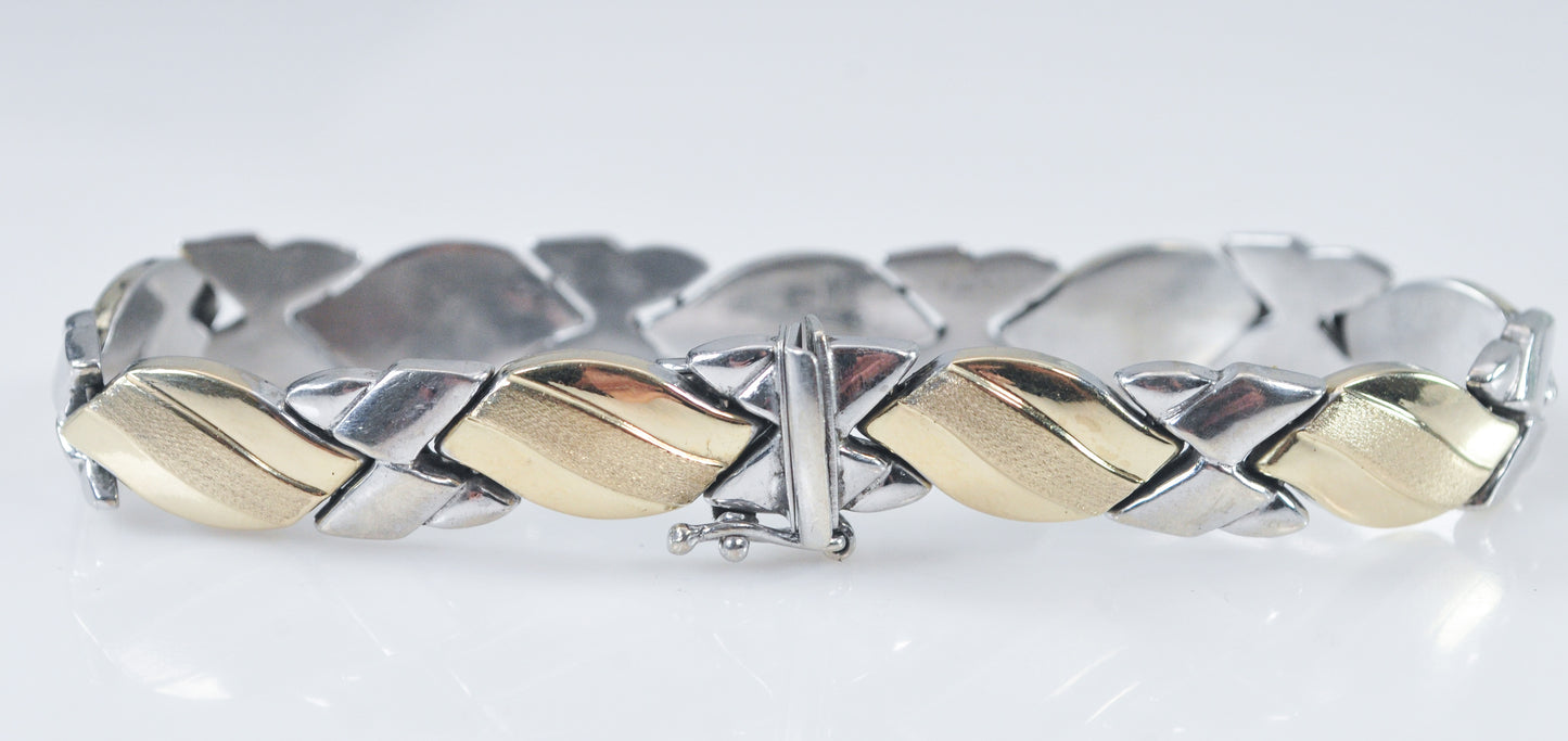 As is - AU Turkey 925 Sterling Silver and Gold Filled Hugs and Kisses Bracelet