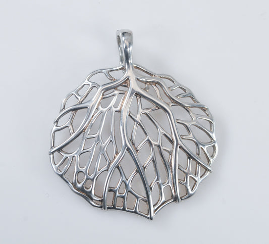 Sterling Silver Fan Coral Enhancer Pendant