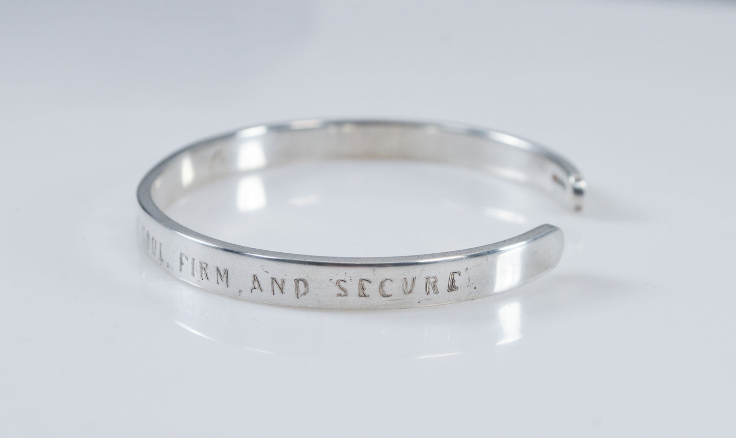 Signed Sterling Silver Bible Quote Cuff Bracelet