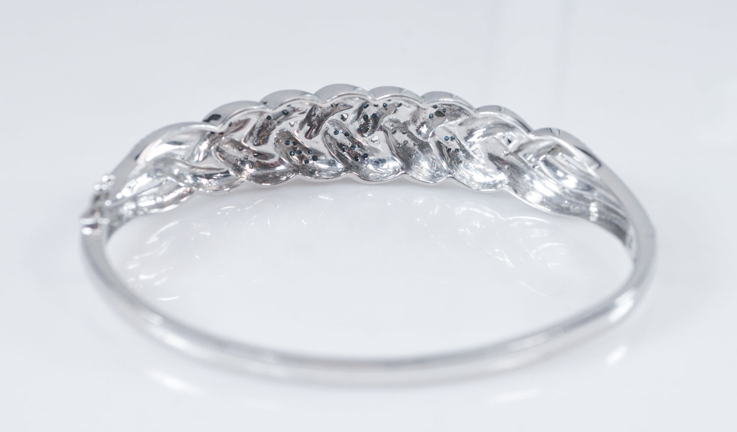 925 Sterling Silver Diamond Bangle Bracelet
