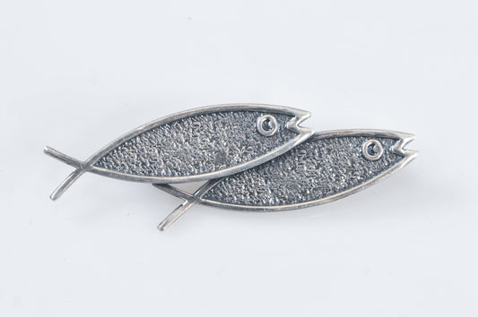 Beau Sterling Silver Ichthys Fish Brooch
