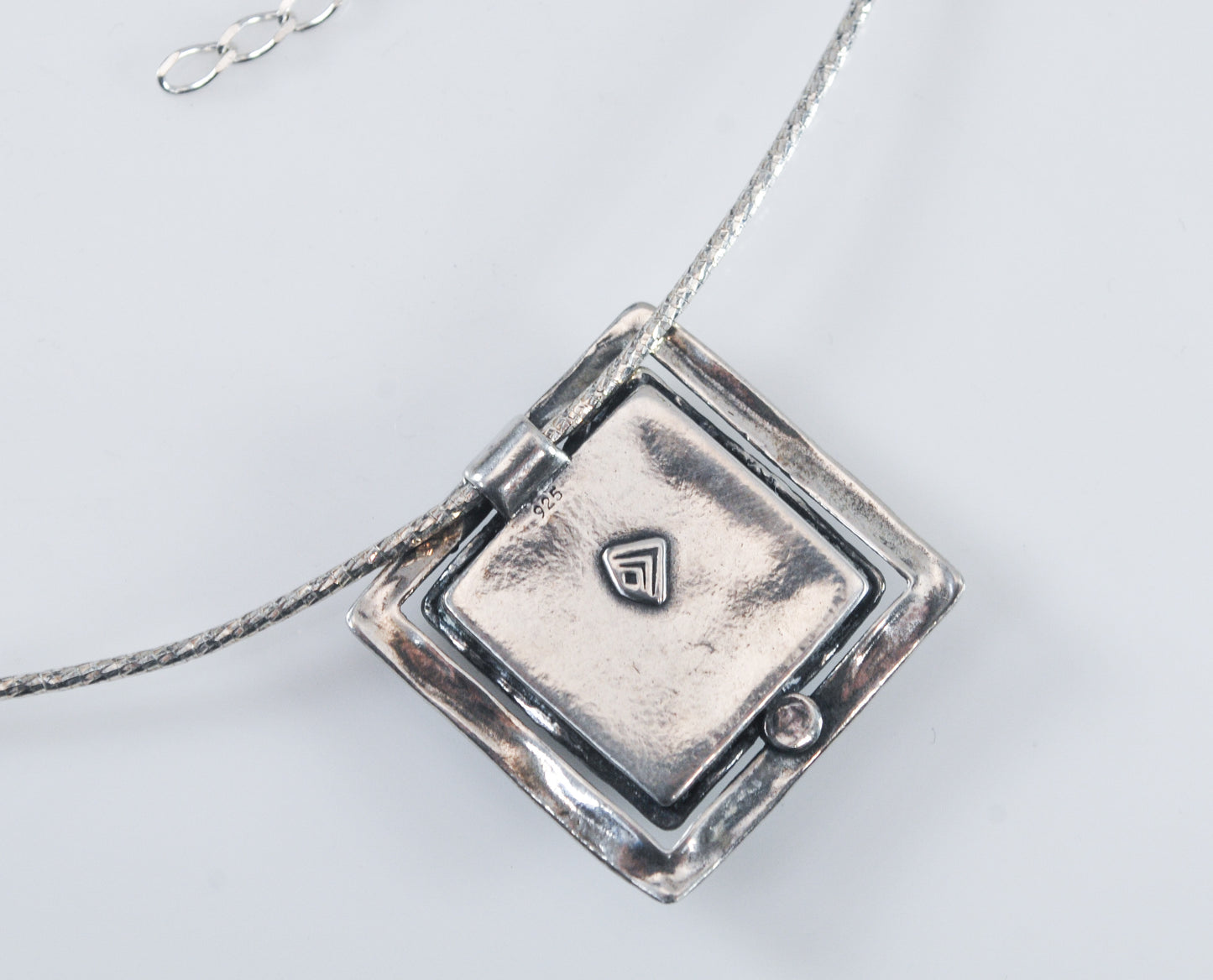 Silpada Sterling Silver Square Hammered Turquoise Necklace
