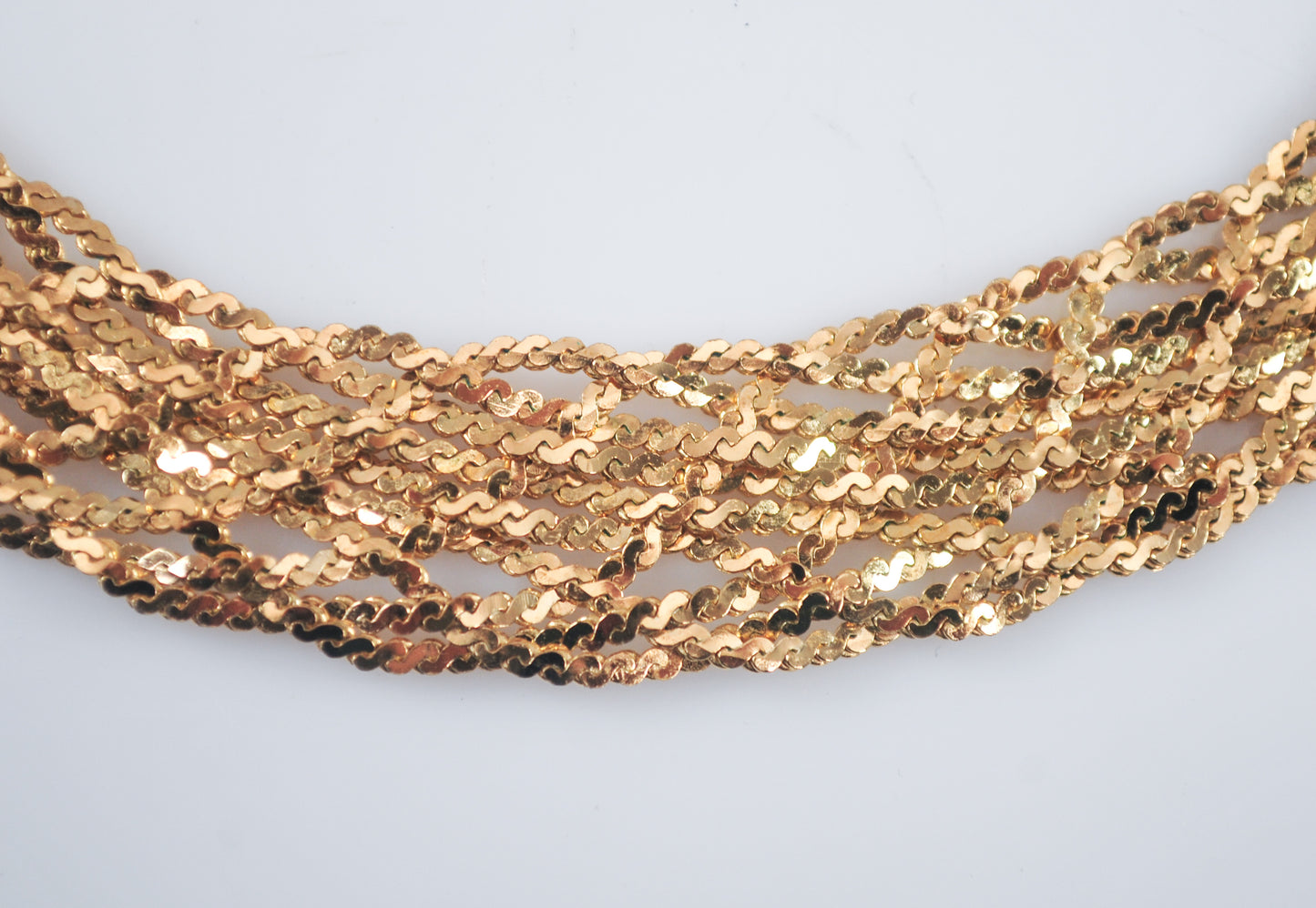 925 Italy Gold over Sterling Silver Braided Necklace