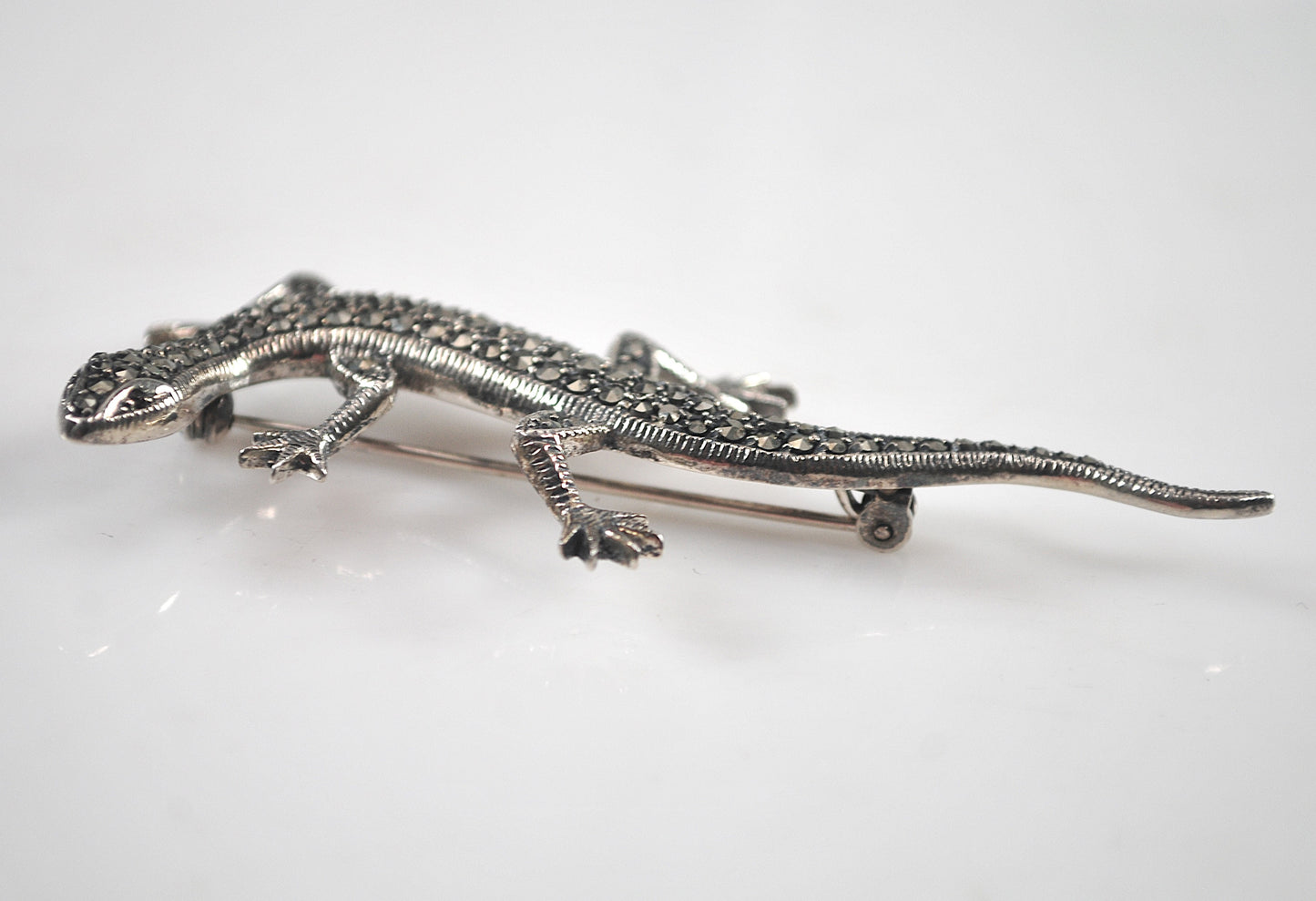 Vintage Germany Sterling Silver Lizard Brooch
