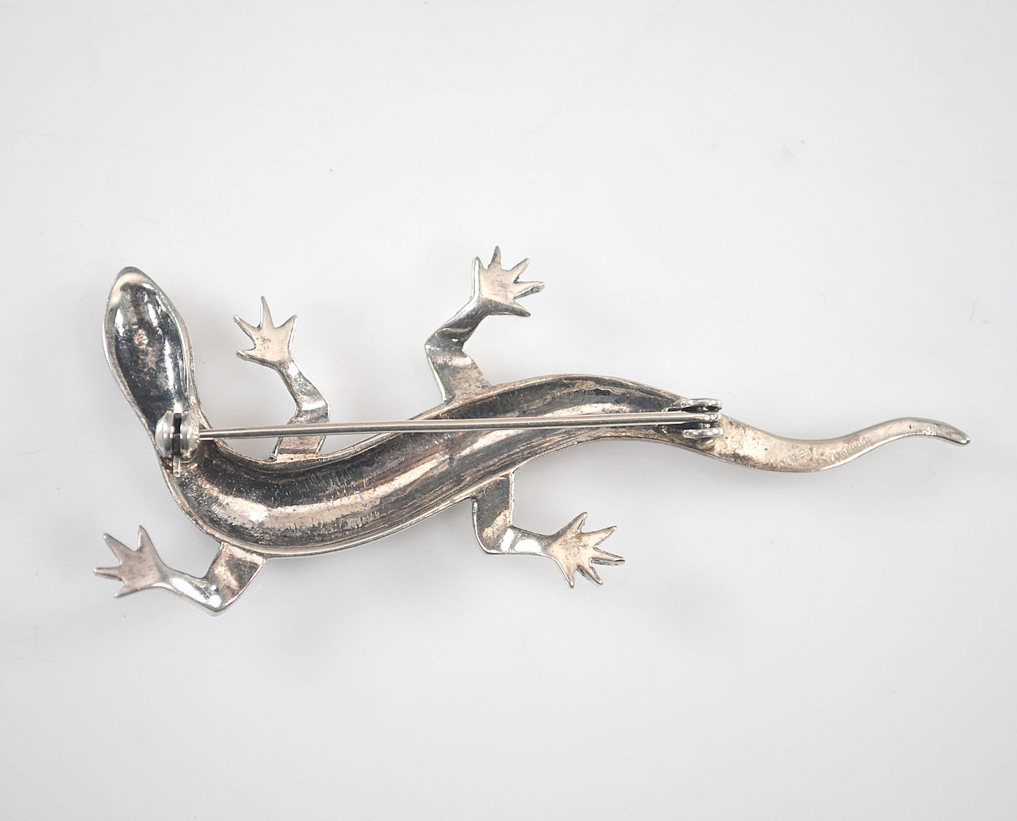 Vintage Germany Sterling Silver Lizard Brooch