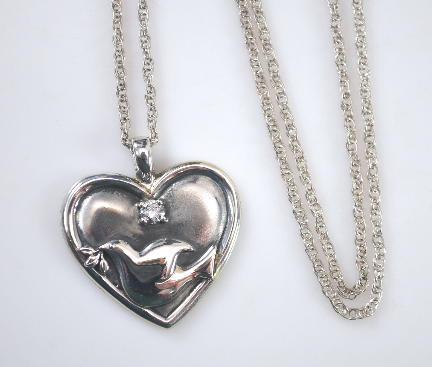 Gorham Sterling Silver Serenity Heart Pendant