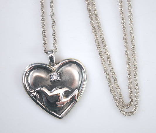 Gorham Sterling Silver Serenity Heart Pendant