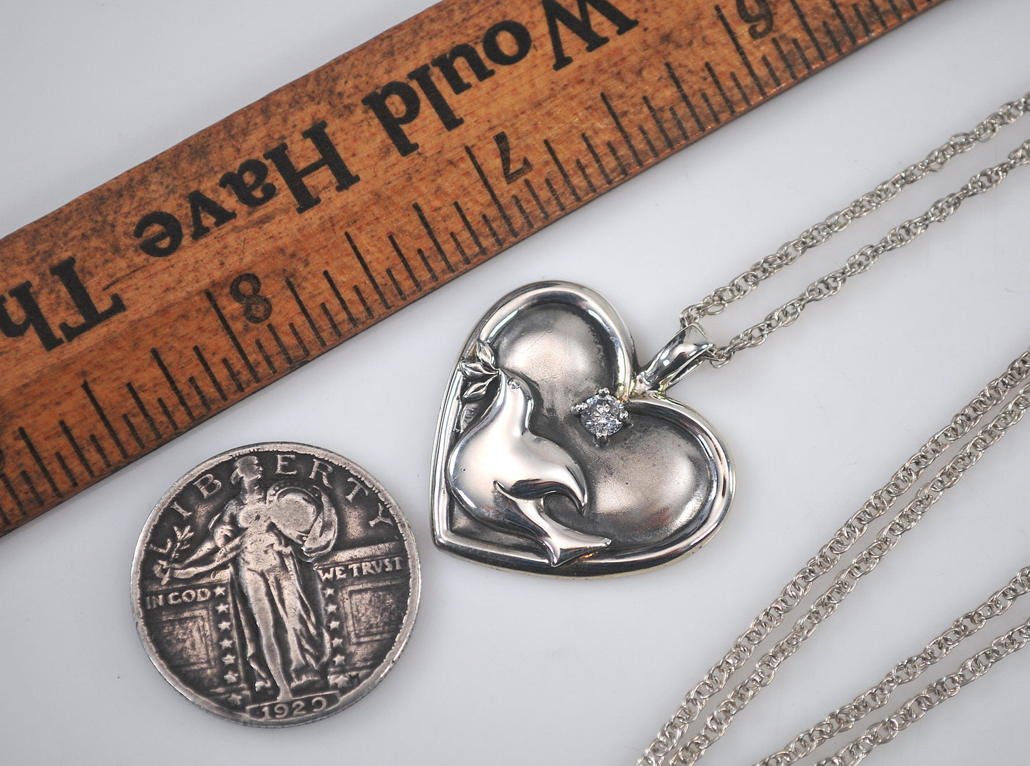 Gorham Sterling Silver Serenity Heart Pendant