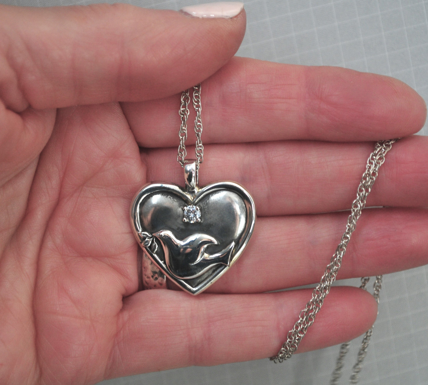 Gorham Sterling Silver Serenity Heart Pendant