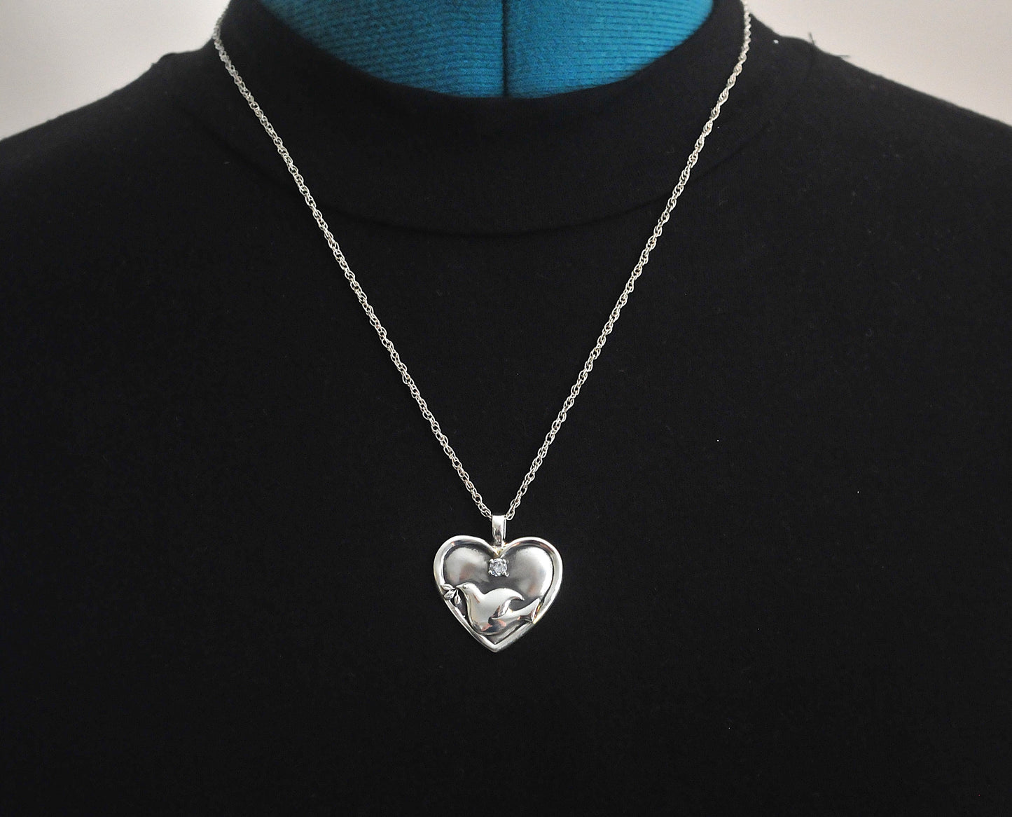 Gorham Sterling Silver Serenity Heart Pendant