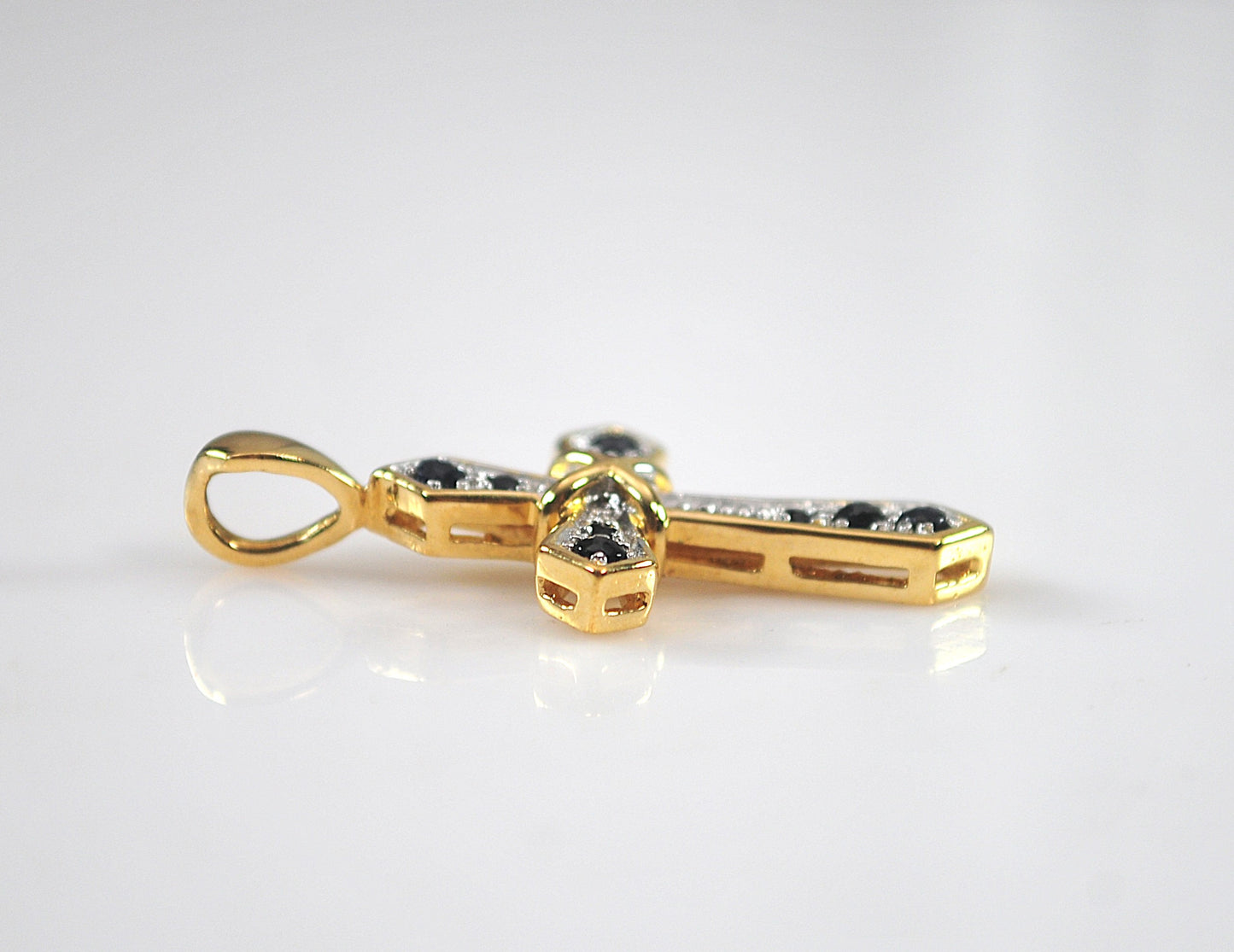 Signed 925 Sapphire Cross Pendant
