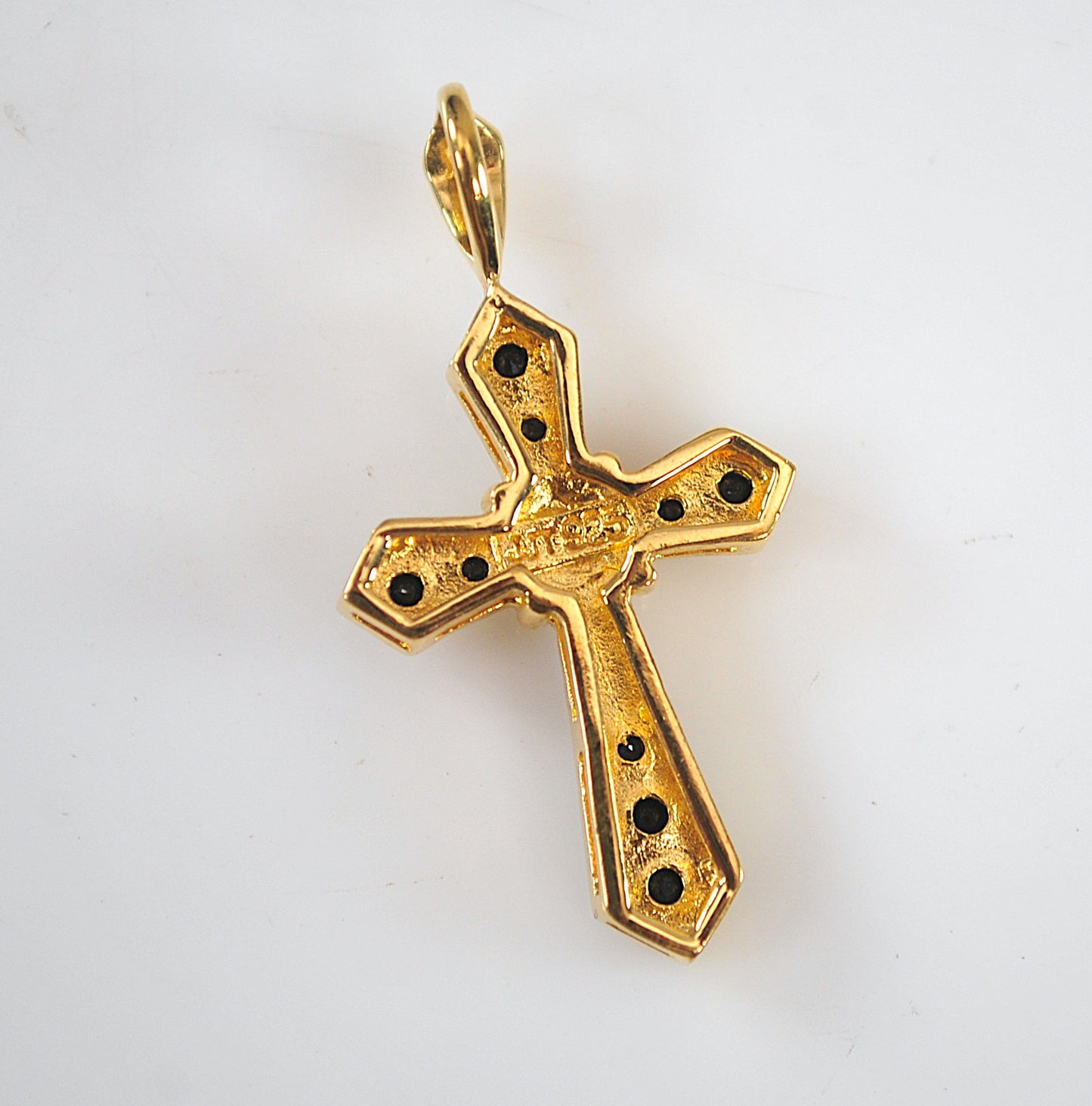 Signed 925 Sapphire Cross Pendant