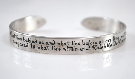 925 DVB Laurel Elliot Ralph Waldo Emerson Quote Cuff Bracelet