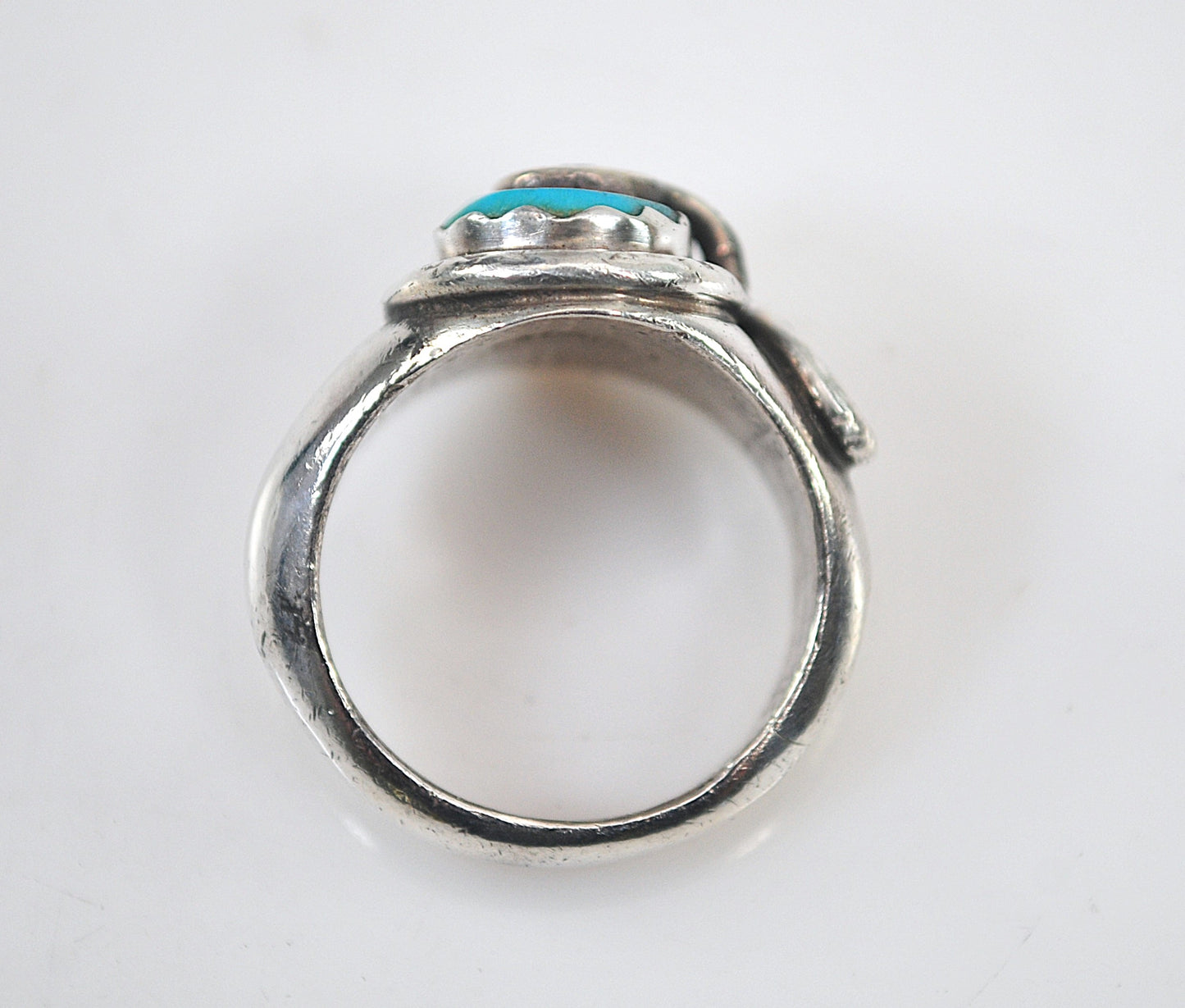 Effie C. Zuni Sterling Silver Turquoise Snake Ring