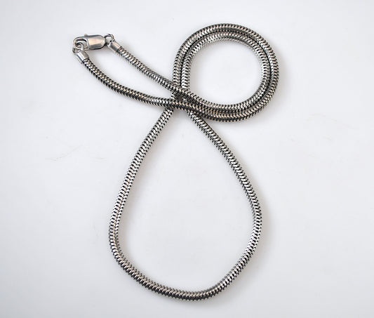 Sterling Silver 4mm Omega Snake Chain Necklace