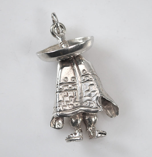 Vintage 925 Mexican Man Sterling Silver Pendant