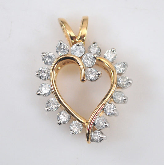 14K Gold Diamond Heart Pendant