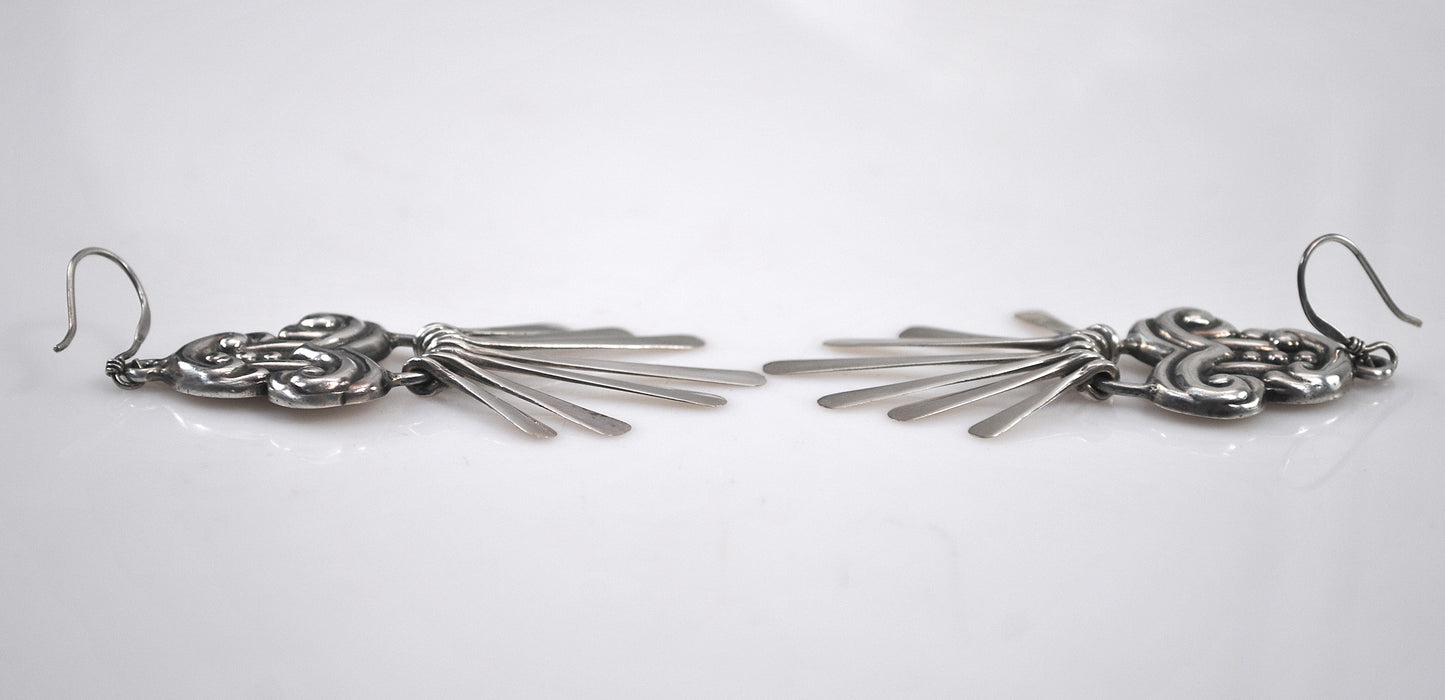 Statement Taxco Mexico Sterling Silver Earrings