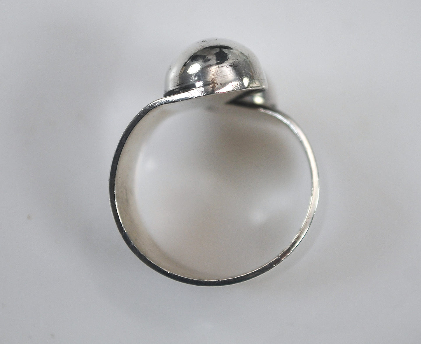925 Mexico Sterling Silver Bypass Ball Ring