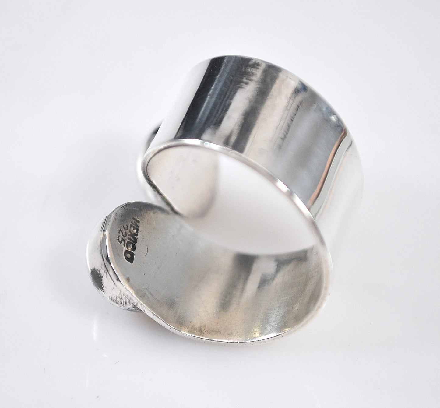 925 Mexico Sterling Silver Bypass Ball Ring