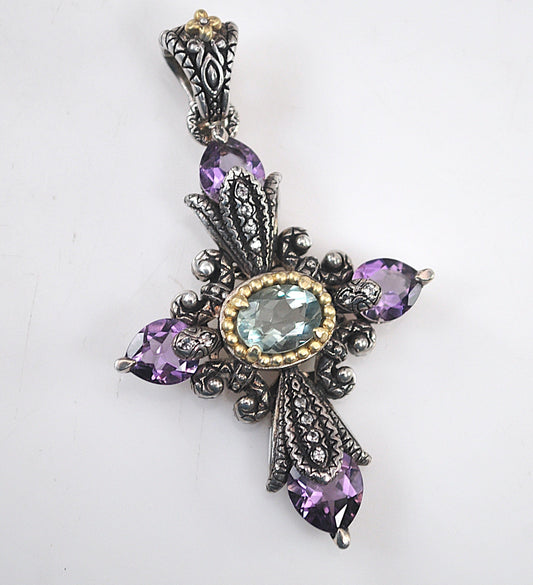 Amethyst Gemstone Cross Pendant