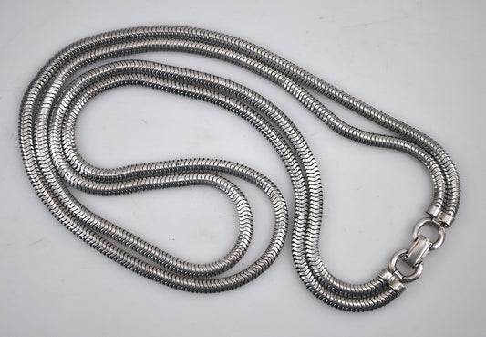 Vintage Forstner Sterling Silver 3mm Double Strand Snake Chain Choker Necklace