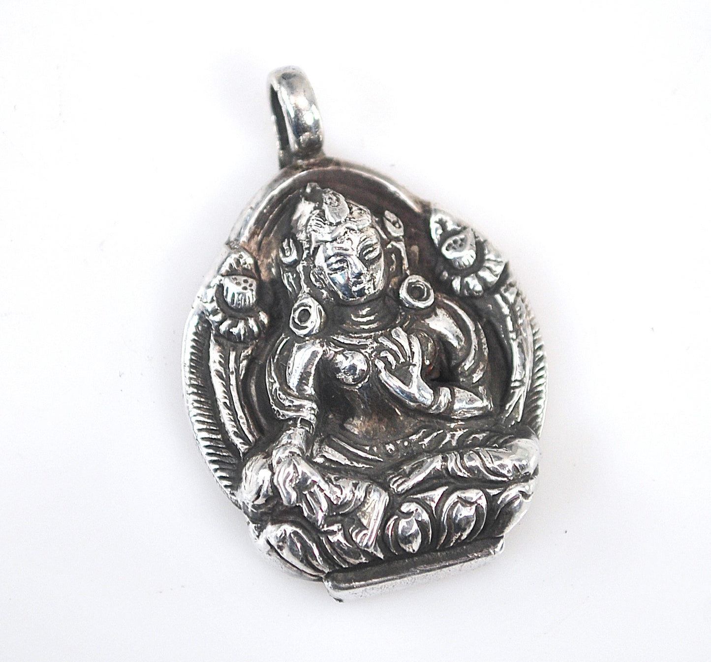 Sterling Silver Green Tara Pendant