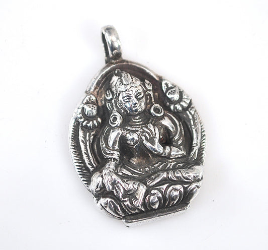 Sterling Silver Green Tara Pendant